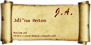 Jóna Antos névjegykártya
